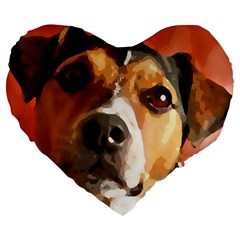 Jack Russell Terrier Large 19  Premium Heart Shape Cushions by Rowdyjrt