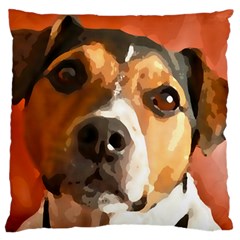 Jack Russell Terrier Large Flano Cushion Cases (two Sides)  by Rowdyjrt