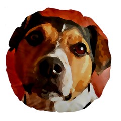 Jack Russell Terrier Large 18  Premium Flano Round Cushions by Rowdyjrt