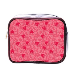 Valentine Hearts Pattern Pink Mini Toiletries Bags by ArigigiPixel