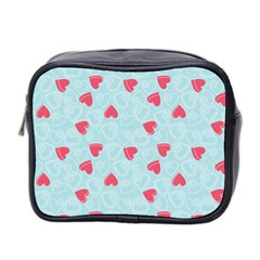 Valentine Hearts Pattern Light Blue Mini Toiletries Bag 2-side by ArigigiPixel