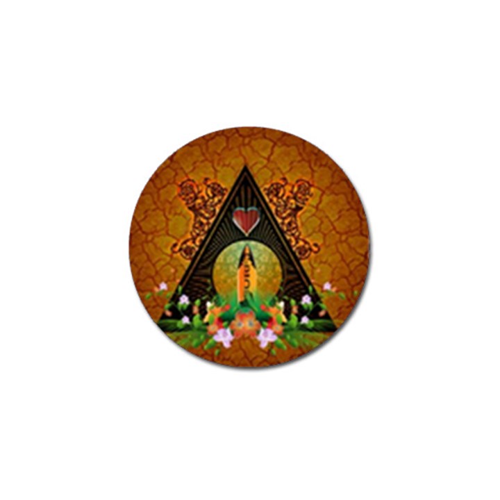 Surfing, Surfboard With Flowers And Floral Elements Golf Ball Marker