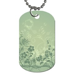 Wonderful Flowers In Soft Green Colors Dog Tag (two Sides) by FantasyWorld7