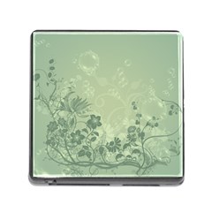 Wonderful Flowers In Soft Green Colors Memory Card Reader (square) by FantasyWorld7