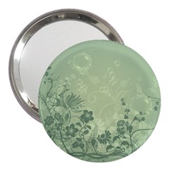 Wonderful Flowers In Soft Green Colors 3  Handbag Mirrors by FantasyWorld7