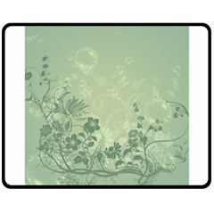 Wonderful Flowers In Soft Green Colors Double Sided Fleece Blanket (medium)  by FantasyWorld7