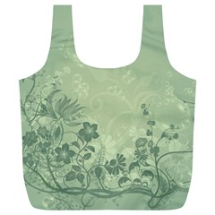 Wonderful Flowers In Soft Green Colors Full Print Recycle Bags (l)  by FantasyWorld7