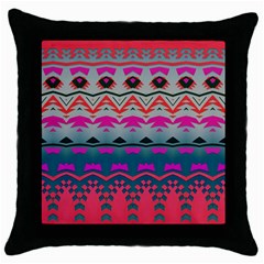 Waves And Other Shapes			throw Pillow Case (black) by LalyLauraFLM