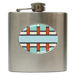 Vertical And Horizontal Rectangles			hip Flask (6 Oz) by LalyLauraFLM