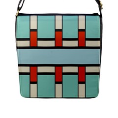 Vertical And Horizontal Rectangles			flap Closure Messenger Bag (l) by LalyLauraFLM