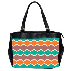 Colorful Chevrons Pattern Oversize Office Handbag (2 Sides) by LalyLauraFLM