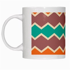 Colorful Chevrons Pattern White Mug by LalyLauraFLM