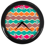 Colorful chevrons pattern			Wall Clock (Black) Front