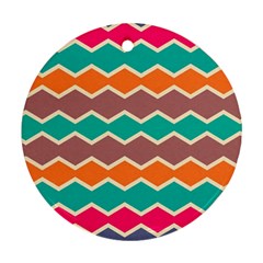 Colorful chevrons pattern			Ornament (Round)