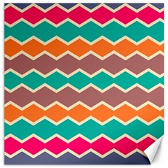 Colorful Chevrons Pattern			canvas 12  X 12  by LalyLauraFLM