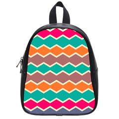 Colorful chevrons pattern			School Bag (Small)