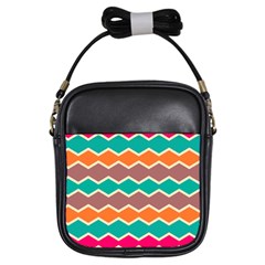 Colorful Chevrons Pattern			girls Sling Bag by LalyLauraFLM