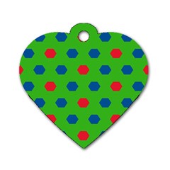 Honeycombs Pattern			dog Tag Heart (one Side) by LalyLauraFLM