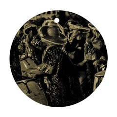 Group Of Candombe Drummers At Carnival Parade Of Uruguay Round Ornament (two Sides)  by dflcprints