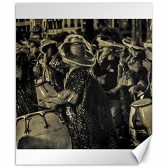 Group Of Candombe Drummers At Carnival Parade Of Uruguay Canvas 8  X 10  by dflcprints