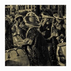 Group Of Candombe Drummers At Carnival Parade Of Uruguay Medium Glasses Cloth by dflcprints