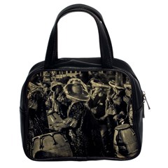 Group Of Candombe Drummers At Carnival Parade Of Uruguay Classic Handbags (2 Sides) by dflcprints