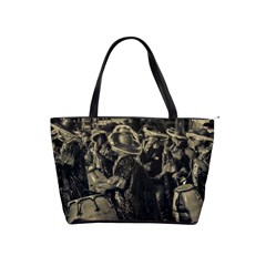 Group Of Candombe Drummers At Carnival Parade Of Uruguay Shoulder Handbags by dflcprints