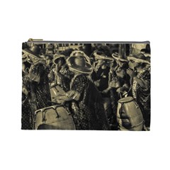 Group Of Candombe Drummers At Carnival Parade Of Uruguay Cosmetic Bag (large)  by dflcprints