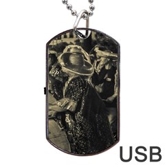 Group Of Candombe Drummers At Carnival Parade Of Uruguay Dog Tag Usb Flash (one Side) by dflcprints