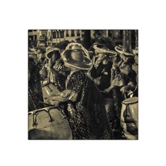 Group Of Candombe Drummers At Carnival Parade Of Uruguay Satin Bandana Scarf by dflcprints