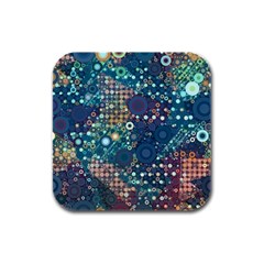 Blue Bubbles Rubber Square Coaster (4 Pack)  by KirstenStar