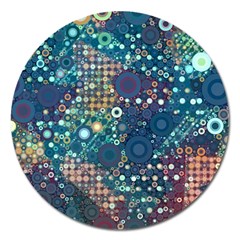 Blue Bubbles Magnet 5  (round) by KirstenStar