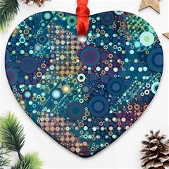 Blue Bubbles Heart Ornament (2 Sides) by KirstenStar