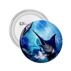 Awersome Marlin In A Fantasy Underwater World 2 25  Buttons by FantasyWorld7