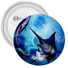 Awersome Marlin In A Fantasy Underwater World 3  Buttons by FantasyWorld7