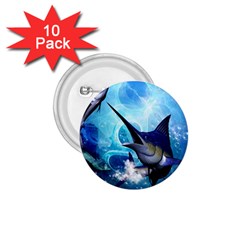 Awersome Marlin In A Fantasy Underwater World 1 75  Buttons (10 Pack) by FantasyWorld7