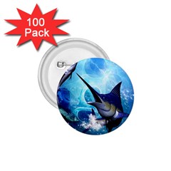 Awersome Marlin In A Fantasy Underwater World 1 75  Buttons (100 Pack)  by FantasyWorld7