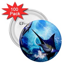 Awersome Marlin In A Fantasy Underwater World 2 25  Buttons (100 Pack)  by FantasyWorld7