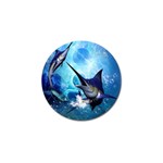 Awersome Marlin In A Fantasy Underwater World Golf Ball Marker (4 pack) Front