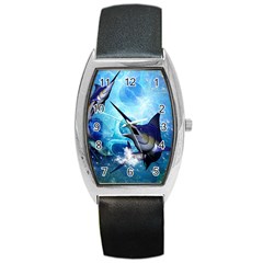 Awersome Marlin In A Fantasy Underwater World Barrel Metal Watches by FantasyWorld7