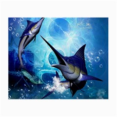 Awersome Marlin In A Fantasy Underwater World Small Glasses Cloth by FantasyWorld7