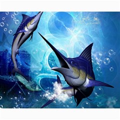 Awersome Marlin In A Fantasy Underwater World Collage 8  X 10  by FantasyWorld7