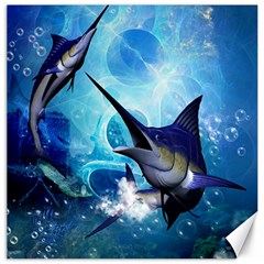 Awersome Marlin In A Fantasy Underwater World Canvas 16  X 16   by FantasyWorld7