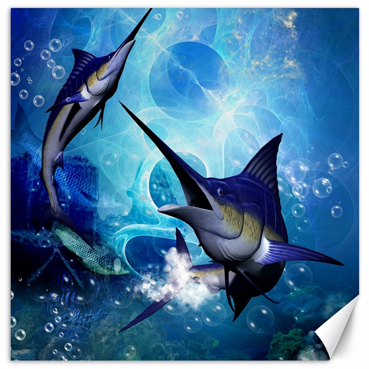 Awersome Marlin In A Fantasy Underwater World Canvas 16  x 16  