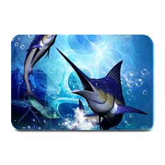 Awersome Marlin In A Fantasy Underwater World Plate Mats by FantasyWorld7