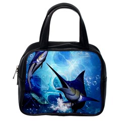 Awersome Marlin In A Fantasy Underwater World Classic Handbags (one Side) by FantasyWorld7