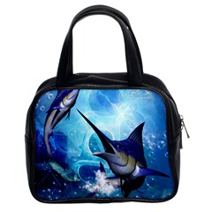 Awersome Marlin In A Fantasy Underwater World Classic Handbags (2 Sides) by FantasyWorld7