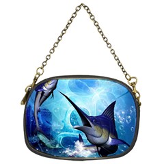 Awersome Marlin In A Fantasy Underwater World Chain Purses (one Side)  by FantasyWorld7