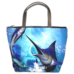 Awersome Marlin In A Fantasy Underwater World Bucket Bags by FantasyWorld7