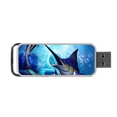 Awersome Marlin In A Fantasy Underwater World Portable Usb Flash (two Sides) by FantasyWorld7